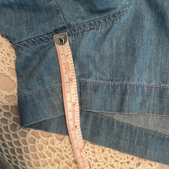 J.CREW drapey ROMPER chambray Denim Jean Cotton Linen Size 16 Like New - Picture 6 of 8